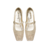 Lumina Crystal Gold Flat Ballerina