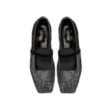 Lumina Crystal Black Flat Ballerina