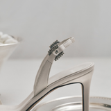 Catena Notte Off-White & Glam High-Heel Slingback Sandal