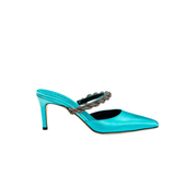 Roxana Aqua High-Heel Mules Pump