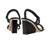 Kibele Black Wedge Asymmetrical Sandal
