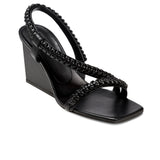 Kibele Black Wedge Asymmetrical Sandal