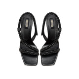Kibele Black Wedge Asymmetrical Sandal