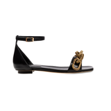 Catena Black Flat Ankle Sandal