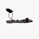 Ophilia Black Flat Lace-Up Sandal
