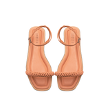 Rovena Peach Flat Ankle Cross Sandal