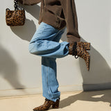 Catena Notte Leopard High-Heel Cowboy Boot