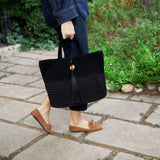 Melita Black Large Tote Bag