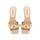 Catena Natural Mid-Heel Sandal