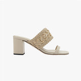 Almeria Nude Block-Heel Strap Sandal