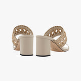 Almeria Nude Block-Heel Strap Sandal