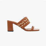 Almeria Camello Block-Heel Strap Sandal