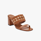 Almeria Camello Block-Heel Strap Sandal