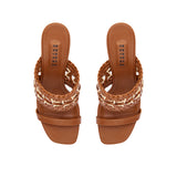 Almeria Camello Block-Heel Strap Sandal