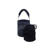 Almeria Black Large Bucket Bag