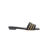 Aurnia Black Flat Sandal