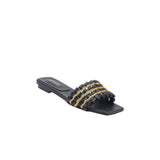 Aurnia Black Flat Sandal