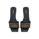 Aurnia Black Flat Sandal