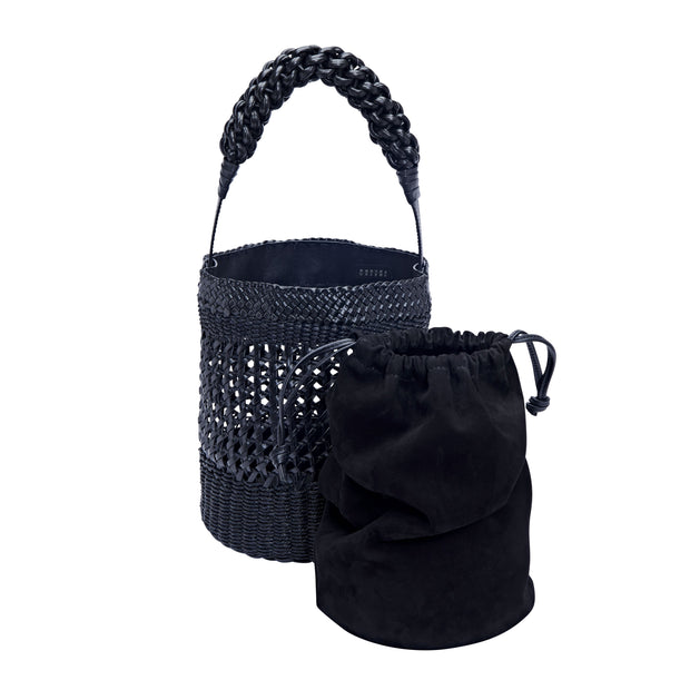 Almeria Black Large Bucket Bag