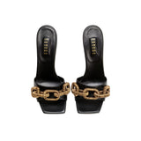Catena Black & Gold High-Heel Sandal