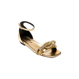 Catena Gold Flat Ankle Sandal