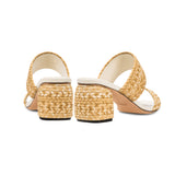 Bellina Natural Mid-Heel Two Straps Sandal