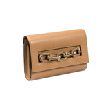 Catena Cappucino Day to Night Bag featuring a unique chain link closure in luxurious Italian leather.