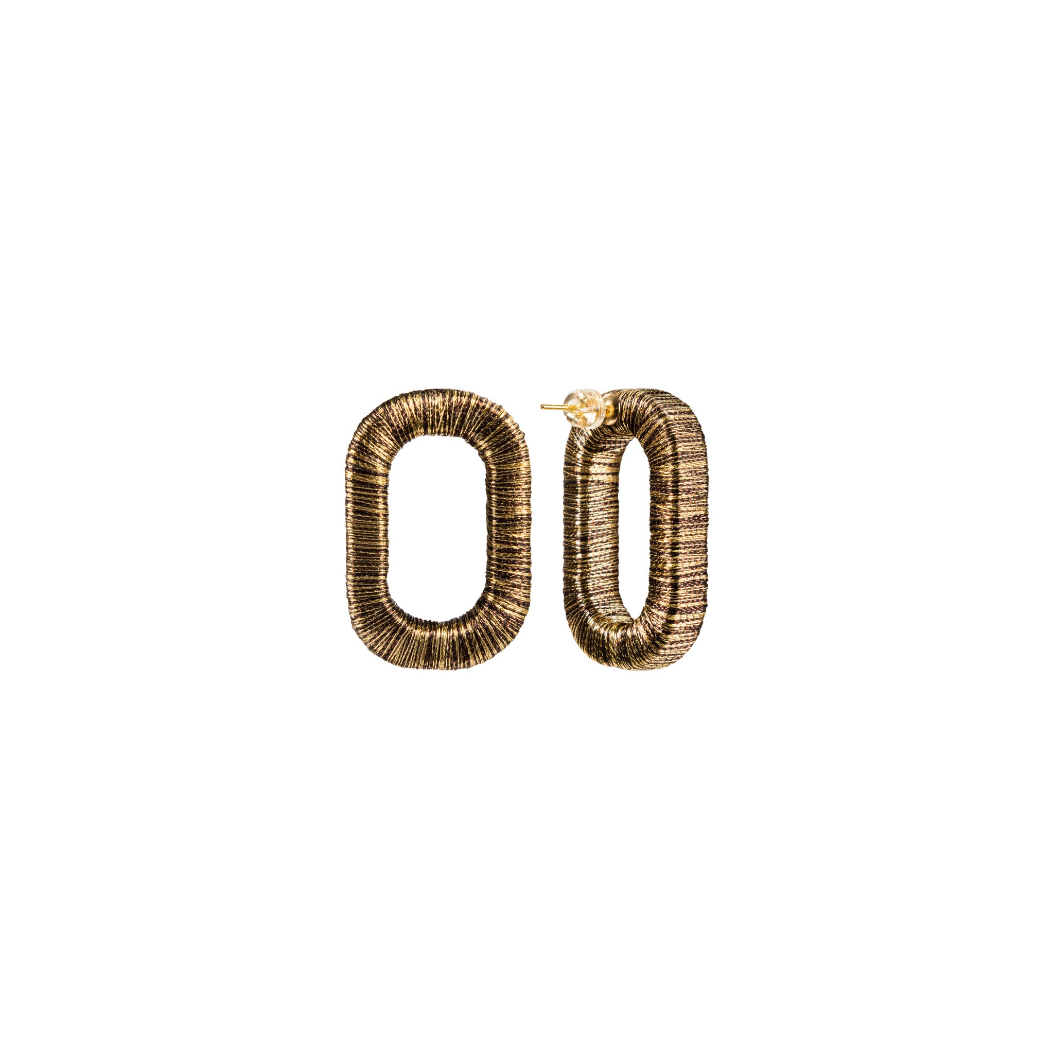 Catena One Chain Antique Gold Earring designed with metallic threads in a refined silhouette.