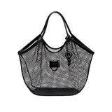 Boho Chic Black Mesh Tote Bag