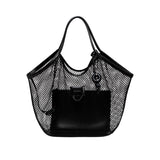 Boho Chic Black Mesh Tote Bag