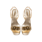Crystal Sahara Mid-Heel Ankle Cross Sandal