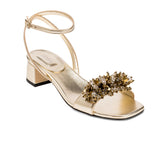 Crystal Sahara Mid-Heel Ankle Cross Sandal