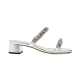 Catena Notte Glam Silver Metallic 2 Strap Sandal