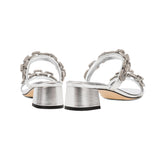 Catena Notte Glam Silver Metallic 2 Strap Sandal