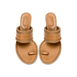 Hedera Latte Mid-Heel Toe Sandal
