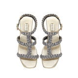 Ronda Gold Flat Gladiator Sandal