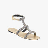 Ronda Gold Flat Gladiator Sandal