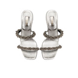 Roxana Silver High-Heel Two Straps Sandal