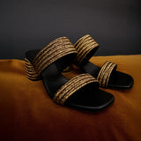 Bellina Black Two Strap Sandal