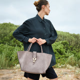Boho Chic Medium Taupe Tote Bag