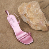 Kibele Metallic Pink Ankle Cross Sandal