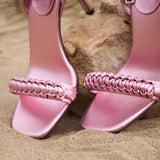 Kibele Metallic Pink Ankle Cross Sandal
