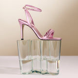 Kibele Metallic Pink Ankle Cross Sandal