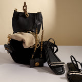 Kibele Black Ankle Cross Sandal
