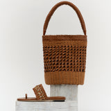Almeria Camello Flat Toe Sandal