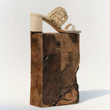 Almeria Nude Block Mid-Heel Strap Sandal