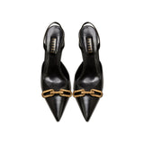 Catena Black Mid-Heel Slingback Pump