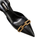 Catena Black Mid-Heel Slingback Pump