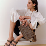 Ronda Black Flat Two Straps Sandal