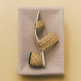 Bellina Natural Mid-Heel Two Straps Sandal
